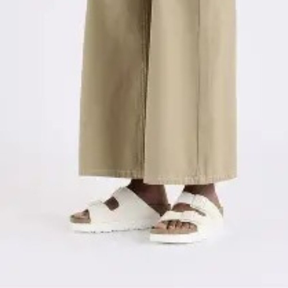 Papillio by Birkenstock $125 Arizona Platform Sandal - Vegan Eggshell Sz 39N NIB - Picture 3 of 6
